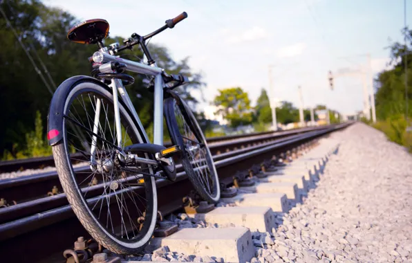 Picture ROAD, BIKE, RAILS, SLEEPERS, IRON, The WAY