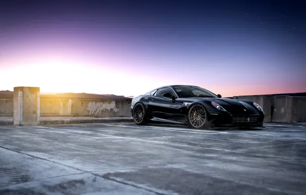 Picture black, sports car, Ferrari, Parking, Ferrari 599 GTB Fiorano