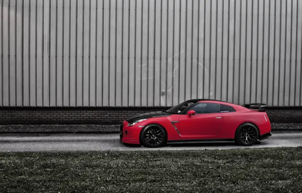 Picture red, profile, red, Nissan, GT-R, Nissan