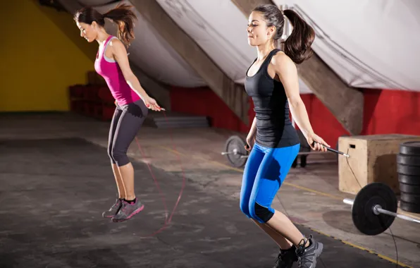 Picture fitness, buttocks, jump rope workout