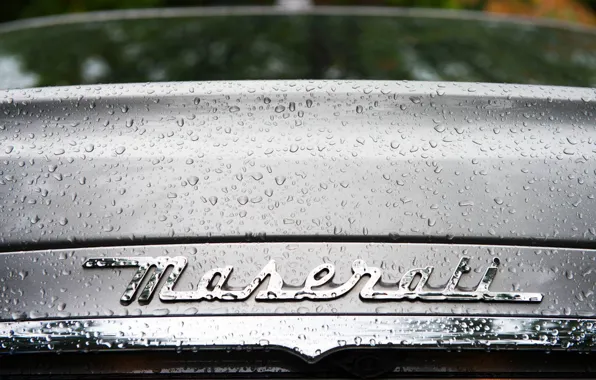 Picture Maserati, Drops, Logo, Letters, Maserati, Label