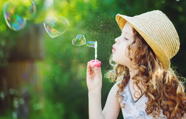 Picture nature, children, childhood, sweetheart, child, spring, heart, blonde, bubble, happy, nature, beautiful, beautiful, bubble, hearts, …