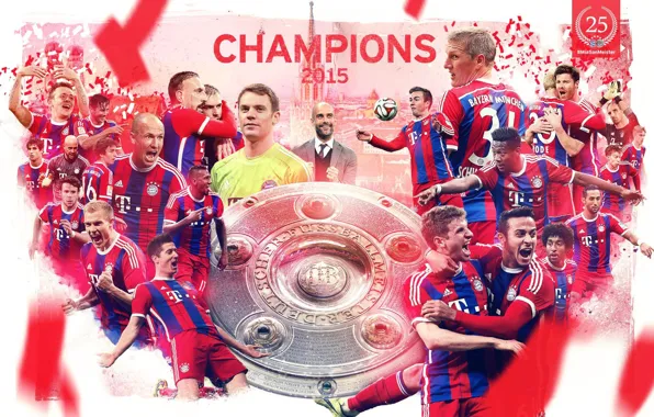Picture football, champions, soccer, bundesliga, bayern munchen, robben, Lewandowski, 2015, new, ribery, guardiola