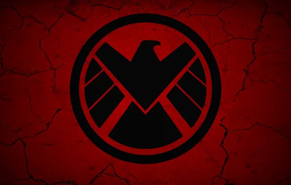 Picture wall, logo, smoke, fog, Marvel, eagle, series, falcon, S. H. I. E. L. D., Agents …