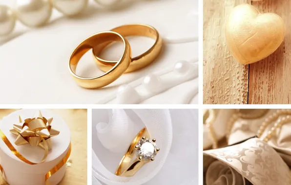 Picture collage, ring, decoration, wedding, decor