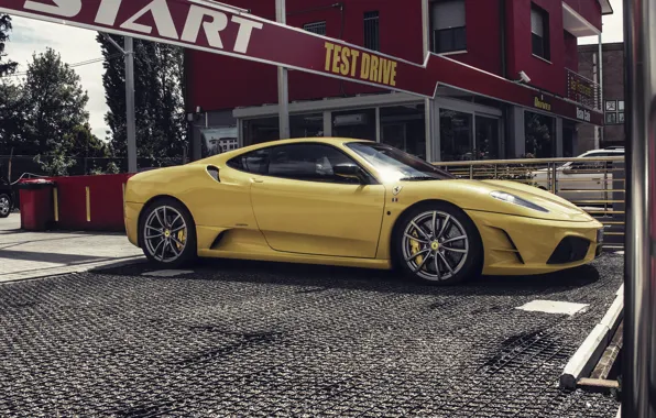 Picture yellow, Ferrari, Ferrari, f430, yellow, the Scuderia, scuderia