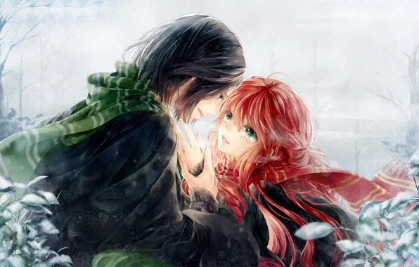 Picture girl, anime, tears, art, guy, two, harry potter, severus snape, lily evans, meiriel
