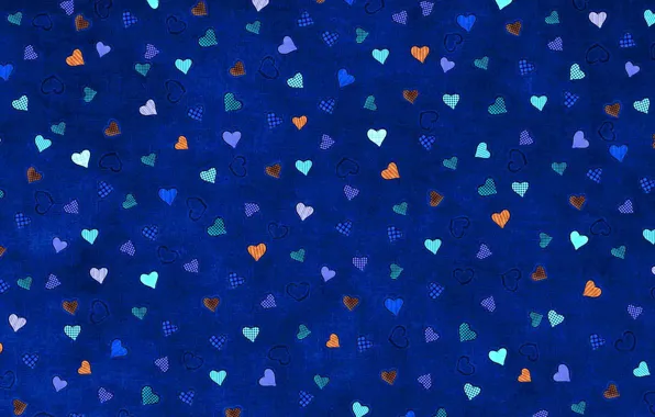 Picture blue, background, hearts