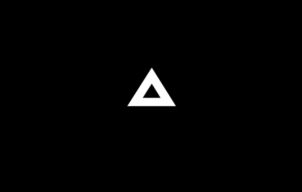 Picture logo, white, black, triangle
