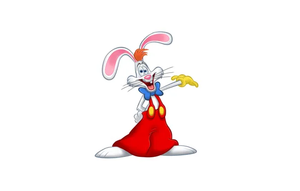 Picture hare, white background, eared, Who framed Roger rabbit, Who Framed Roger Rabbit, red pants