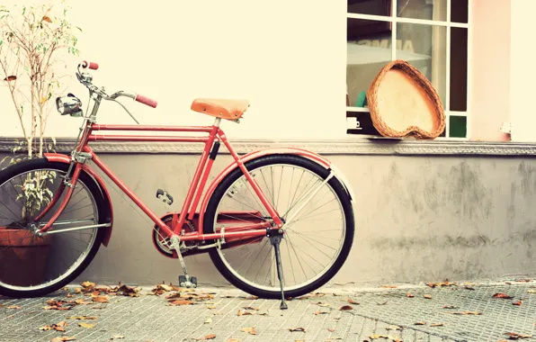 Picture bike, heart, love, vintage, heart, romantic