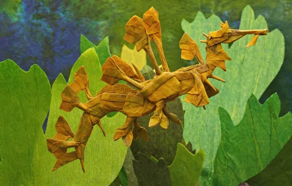 Picture paper, background, origami, Sea, horse-the ragpicker, Leafy Sea Dragon