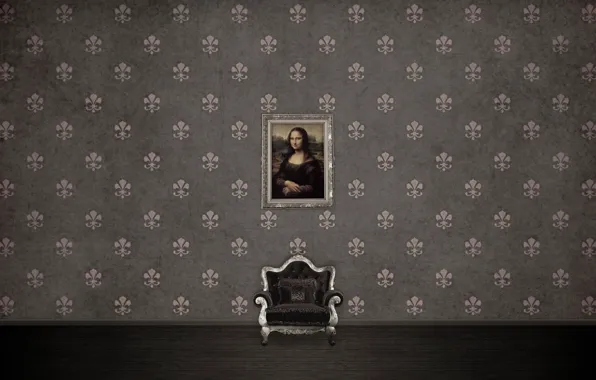 Picture patterns, picture, texture, chair, mona lisa, texture, patterns, 2560x1600, picture, armchair