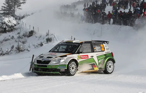 Picture Winter, Auto, Snow, Sport, WRC, Rally, Skoda, Fabia, Fabia, Sepp Wiegand, Frank Christian