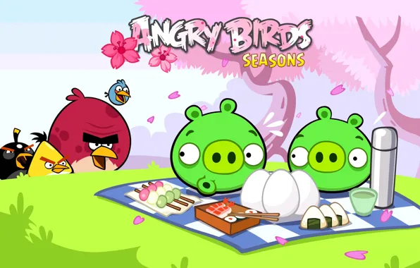 Picture birds, eggs, The game, picnic, pigs, angry birds, angry birds seasons