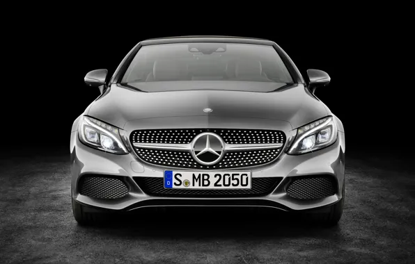 Picture Mercedes-Benz, convertible, black background, Mercedes, AMG, AMG, Cabriolet, C-Class, A205
