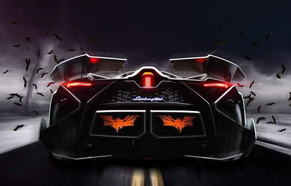 Picture Concept, Lamborghini, Car, Storm, Road, Bats, Rear, Egoista