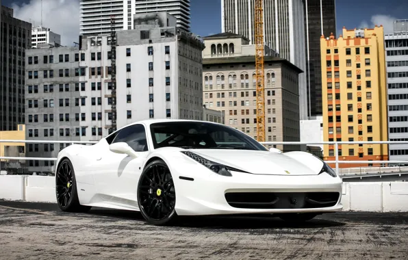 Picture Ferrari, white, 458, Italia