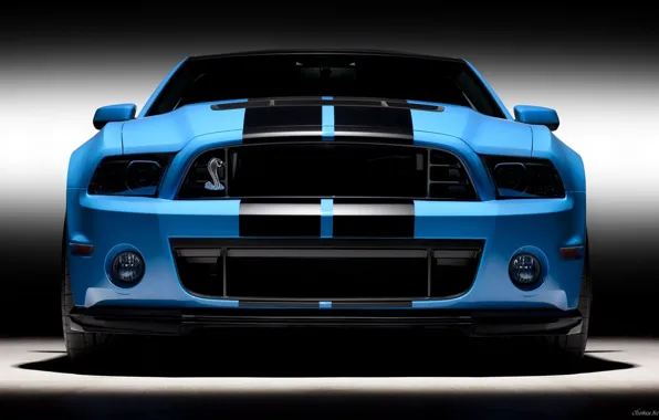 Picture blue, mustang, Cobra, Forg