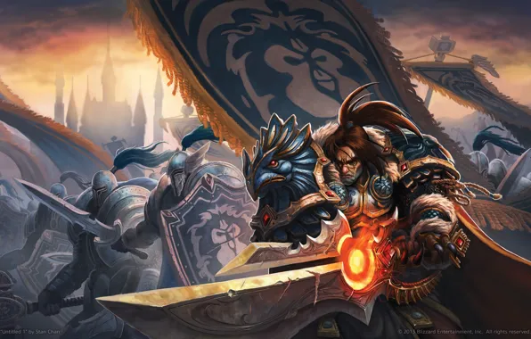Picture World of Warcraft, Alliance, warriors, Varian Wrynn
