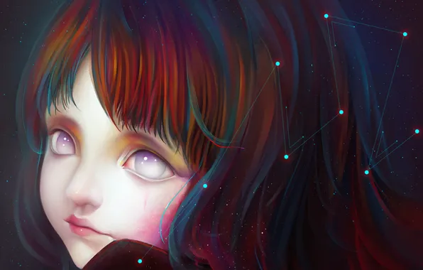Picture stars, close-up, Girl, constellation