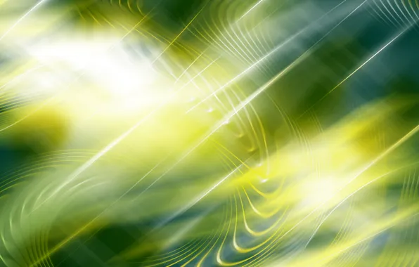 Picture wave, rays, yellow, green