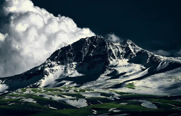 Picture clouds, mountains, Ararat, Armenia