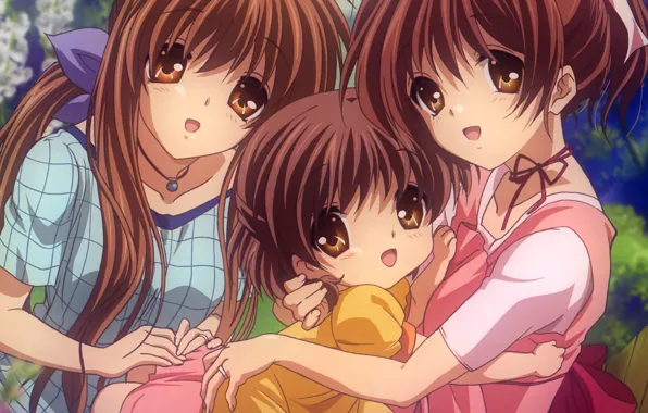 Picture girls, child, Clannad, Clannad, Nagisa Furukawa, Ushio Okazaki