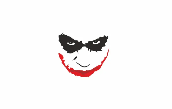 Picture smile, Joker, white background, Heath Ledger
