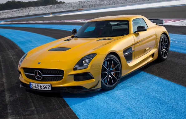 Picture yellow, Mercedes-Benz, Mercedes, AMG, SLS, the front, Black Series, AMG