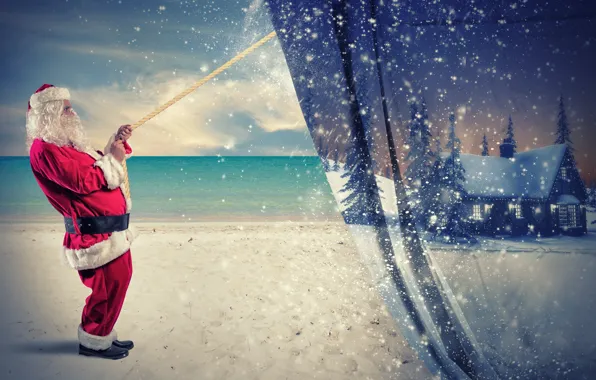 Picture winter, New Year, Christmas, Christmas, winter, snow, New Year, Santa