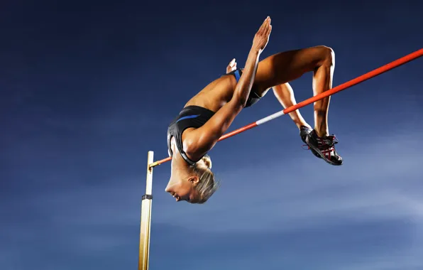 Picture women, athletes, high jump