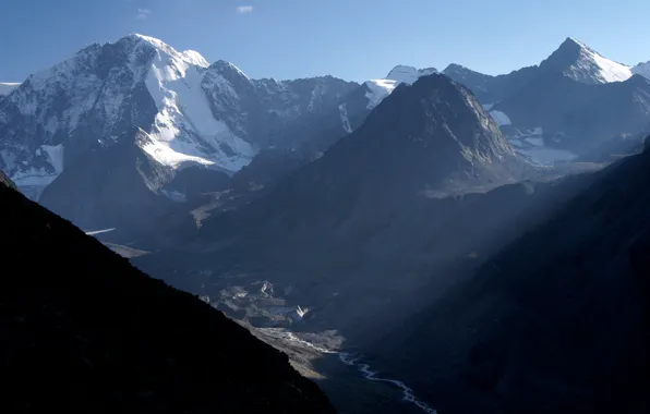 Picture mountains, glacier, The Altai Mountains, Belukha mountain, The Katun ridge