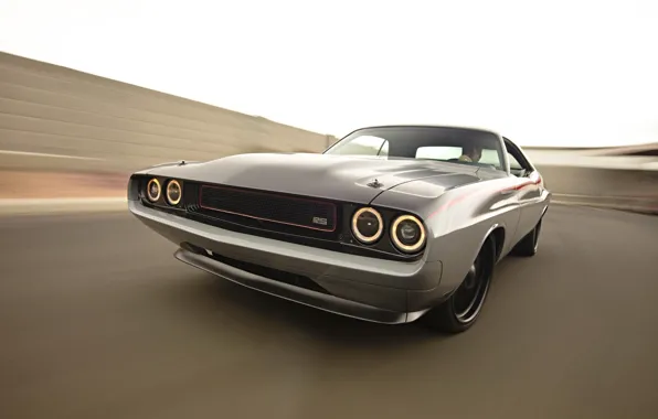 Picture the sky, lights, tuning, speed, Dodge, Challenger, muscle car, Dodge, tuning, 1970, the front, Muscle …