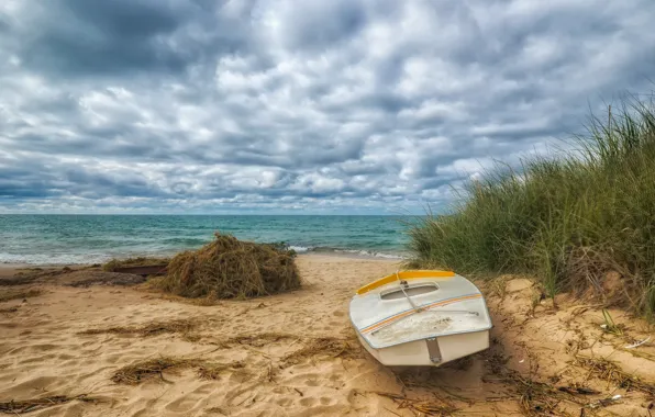 Picture sand, beach, the ocean, boat, hdr, beach, ocean, boat