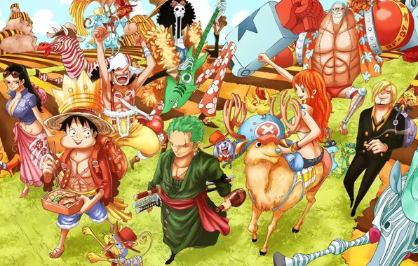 Picture sake, game, Chopper, One Piece, pirate, nothing, anime, cat, brook, dog, katana, ken, Robin, shark, …