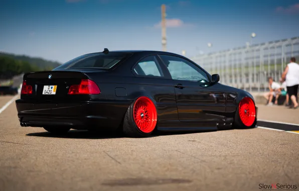 Picture BMW, COUPE, TUNING, BBS, stance, RED, BLACK, LOW