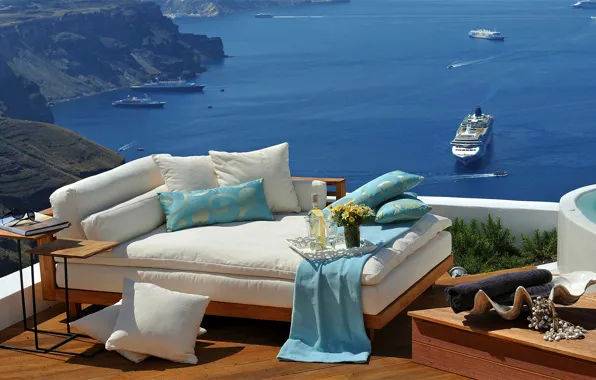 Picture sea, sofa, stay, ship, Greece, liner