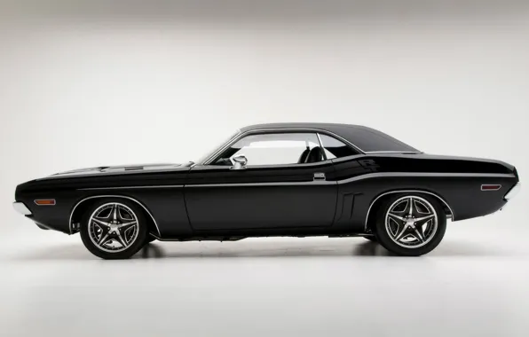 Picture Challenger, Dodge, Muscle, 1971, Dodge, Challenger, Black, Black