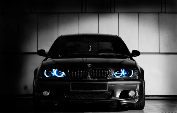 Picture light, blue, black, lights, BMW