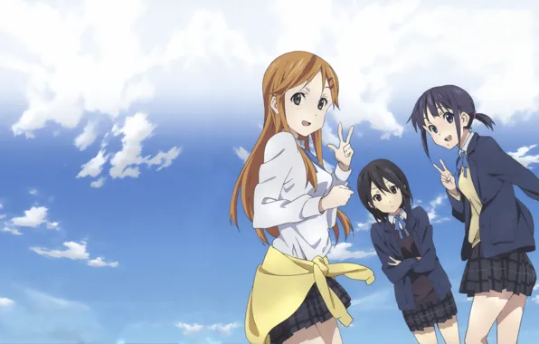 Picture Anime, Yui Suggests Kiriyama, Iori Nagase, The sky., Kokoro Connect, Himeko Inaba