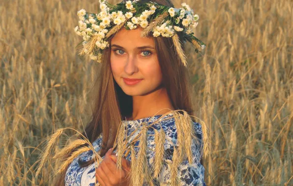 Picture girl, beauty, blue eyes, Russian