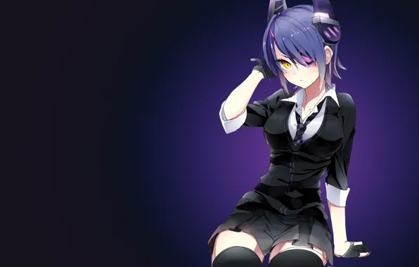 Picture look, girl, pose, background, art, kantai collection, tenryuu