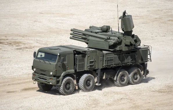 Picture Russian, complex, self-propelled, Pantsir-S1, missile and gun, anti-aircraft, (Zrpk), land-based