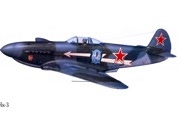 Picture the plane, figure, fighter, USSR, the Yak-3