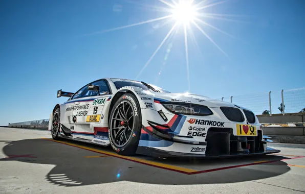 Picture The sun, BMW, Car, Race, Front, Sun, Day, DTM, Track