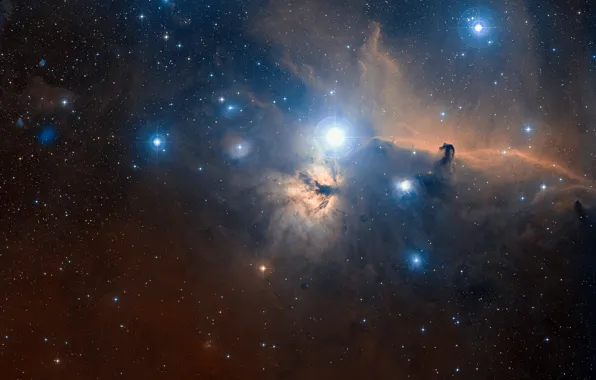 Picture stars, nebula, Flame, constellation, Orion, Horse head