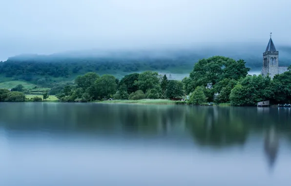 Picture fog, lake, Scotland, Scotland, Loch Lomond, Loch Lomond