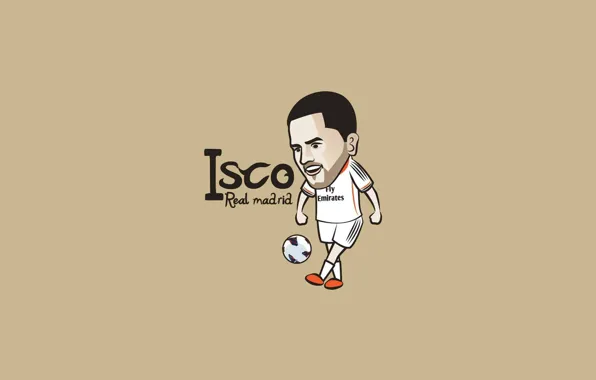Picture caricature, player, art, real madrid, Real Madrid, isco, ISCO