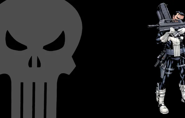 Picture weapons, skull, Girl, The Punisher, Punicher